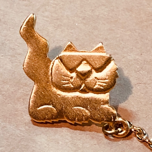 SIGNED J.J Jonette Jewelry Cool Cats Brooch Set - Picture 5 of 8